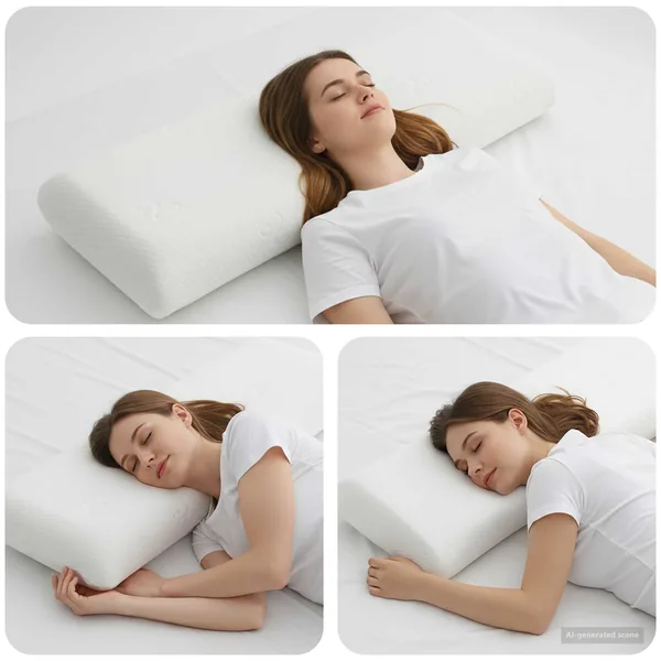 Coussin de sommeil Uni Blanc 105 x 36 x 13 cm