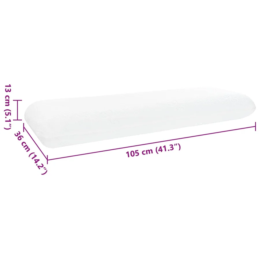 Coussin de sommeil Uni Blanc 105 x 36 x 13 cm - 8