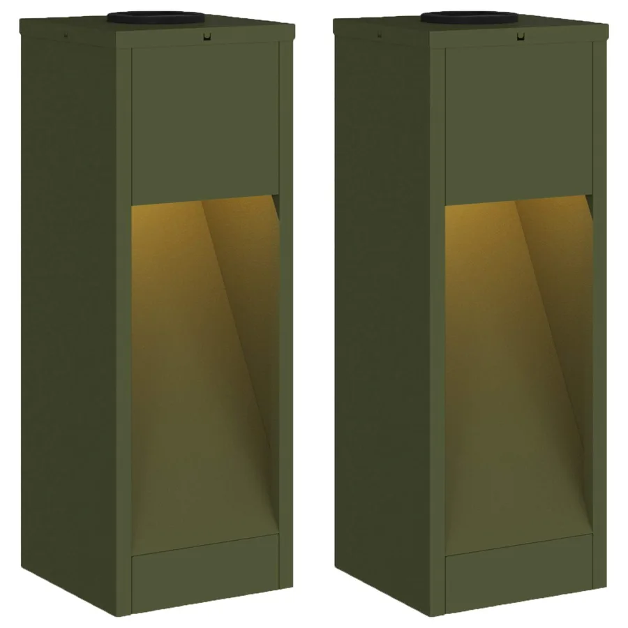 Lumière de Chemin LED Solaire 2 pcs Blanc chaud 18 x 18 x 50 cm - 2