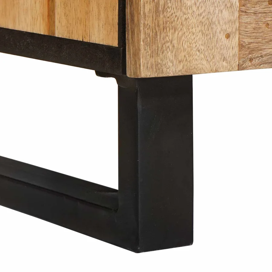 Buffet 2 pcs Marron 60 x 33 x 75 cm Bois de mangue massif - 7