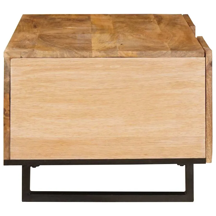 Table basse Chêne artisanal 100 x 54 x 40 cm - 4