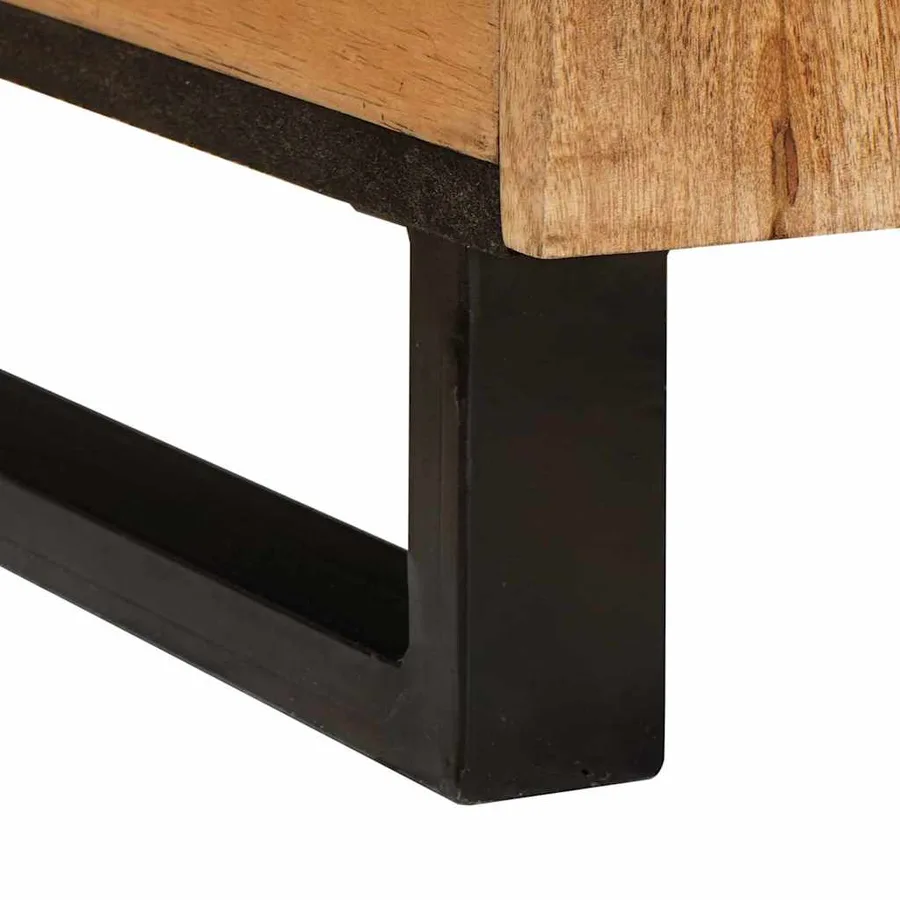 Table basse Chêne artisanal 100 x 54 x 40 cm - 8