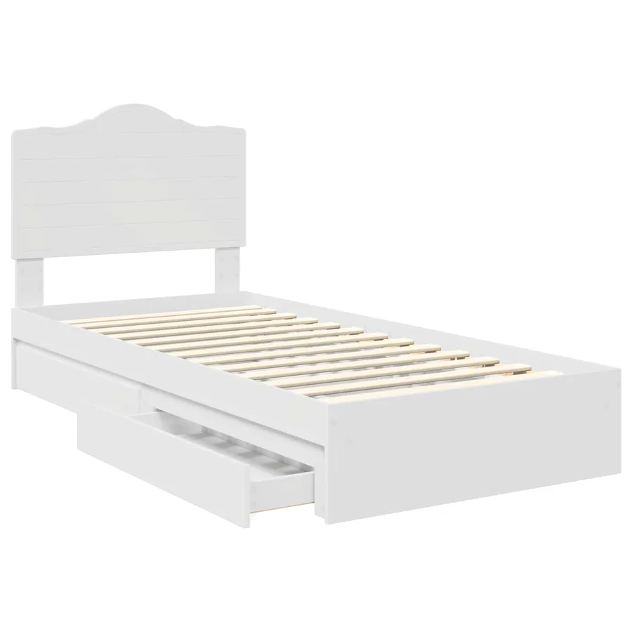 Lit de Rangement Réglable Blanc 70 x 190 cm Bois d'ingénierie - 5