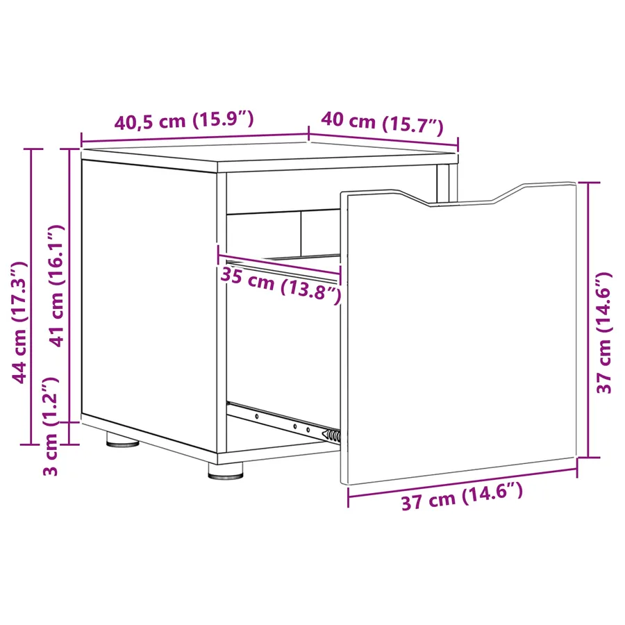 Cabinet de salle de bain Gris Sonoma 40,5 x 40 x 44 cm - 15