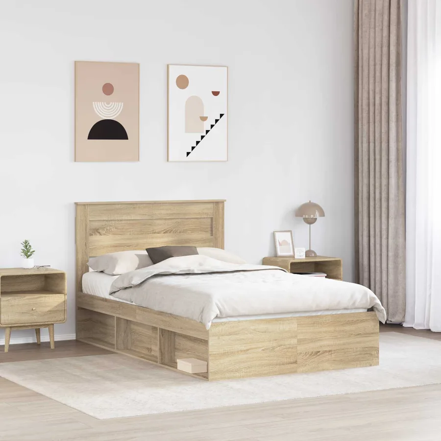 Cadre de lit Sonoma 120 x 190 cm Bois de pin massif - 3