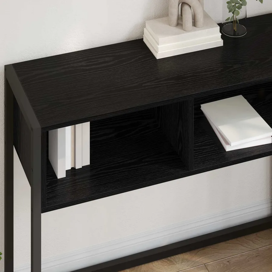 Table d'appoint Chêne noir 100 x 36 x 75 cm Bois d'ingénierie - 4