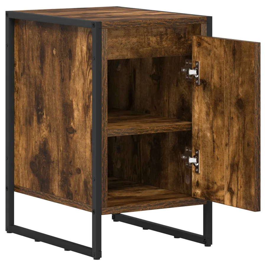 Table de chevet Chêne Fumé 39,5 x 30 x 50 cm Bois d'ingénierie - 5