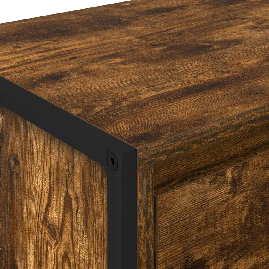 Table de chevet Chêne Fumé 39,5 x 30 x 50 cm Bois d'ingénierie - 9