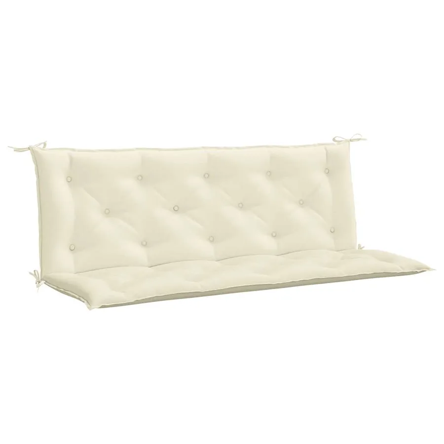 Coussin de banc de jardin blanc crème tissu oxford - 2