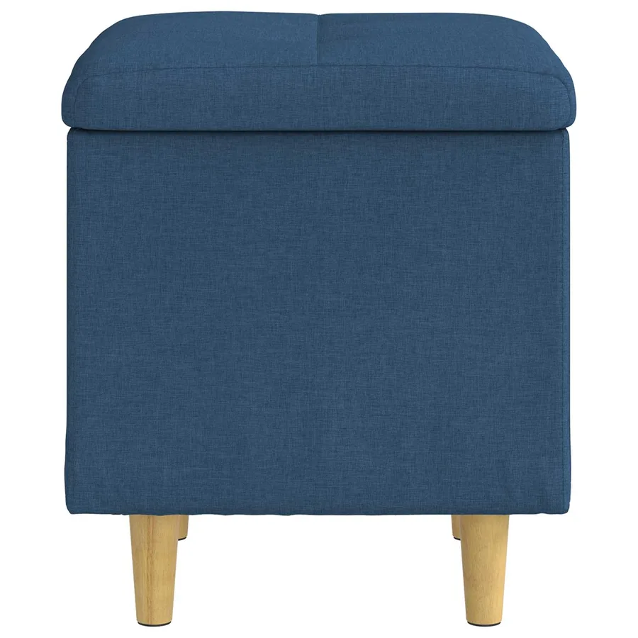 Pouf de rangement avec coussin Bleu 40 x 40 x 45 cm tissu - 5