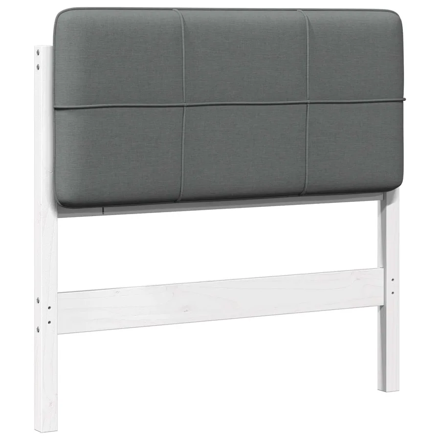 Tête de lit capitonnée Blanc et gris clair 100 cm Pin massif - 2