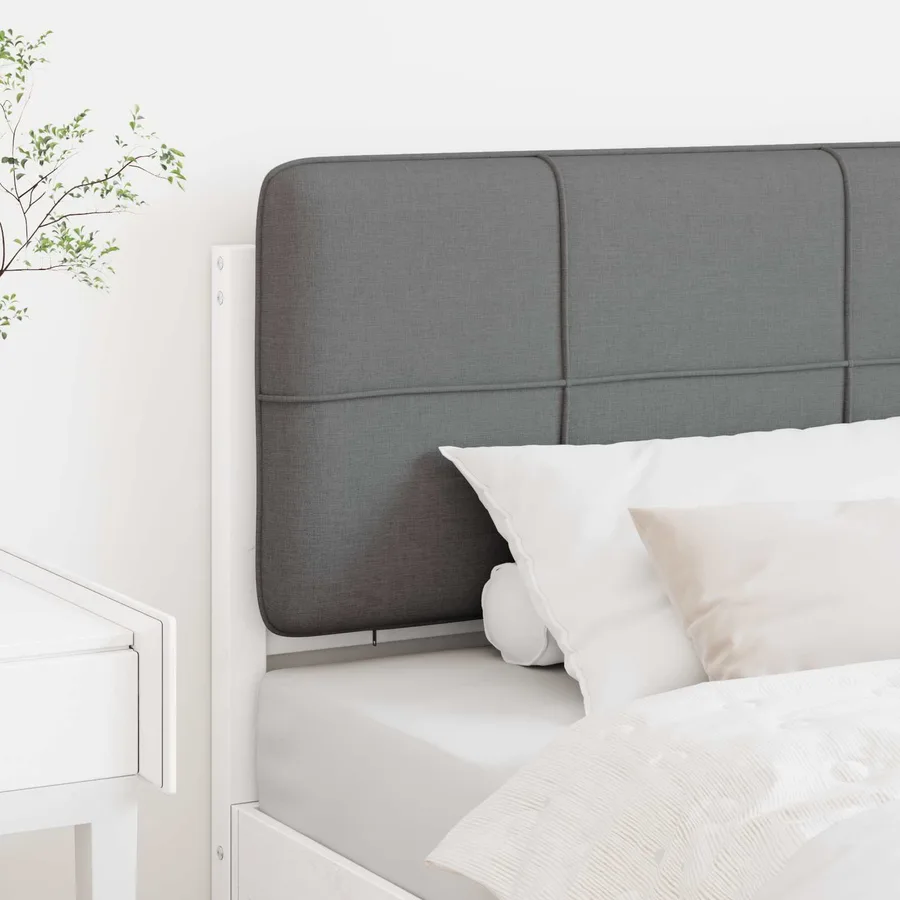 Tête de lit capitonnée Blanc et gris clair 100 cm Pin massif - 3