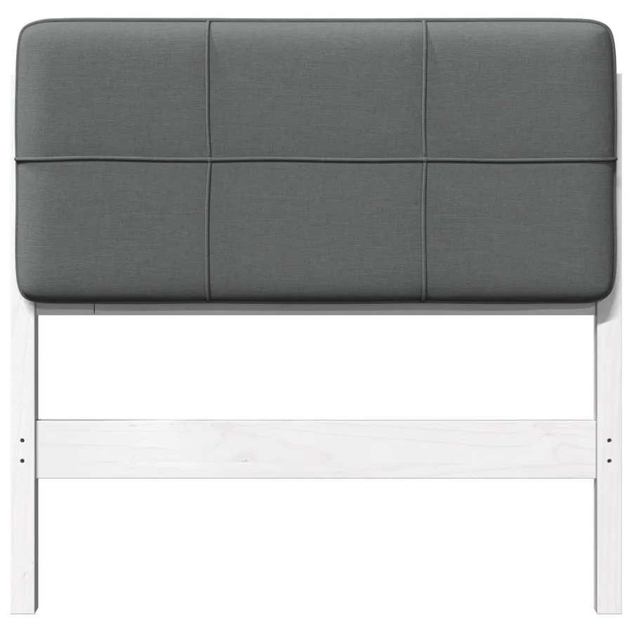 Tête de lit capitonnée Blanc et gris clair 100 cm Pin massif - 4