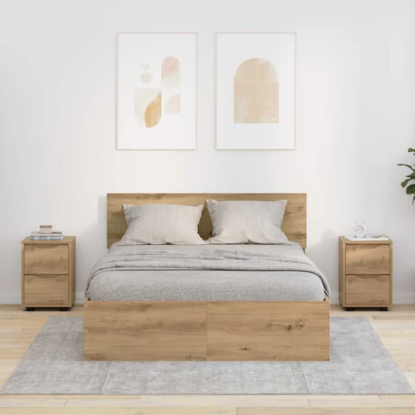 Tables de chevet 2 pc Chêne artisanal 30,5 x 30 x 43 cm