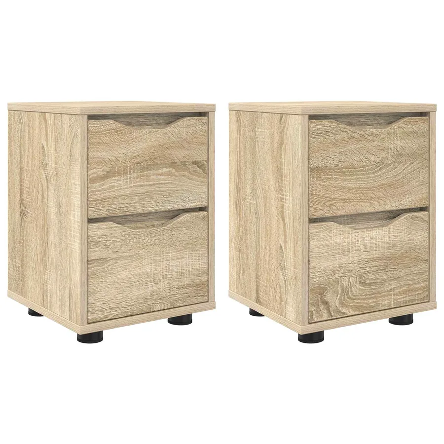 Tables de chevet 2 pcs Chêne Sonoma 30,5 x 30 x 43 cm - 2