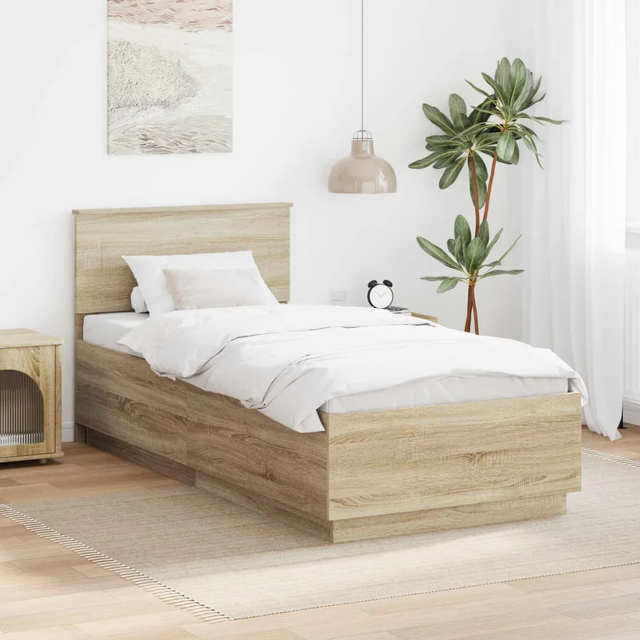 Cadre de lit Chêne Sonoma 100 x 200 cm Bois d'ingénierie