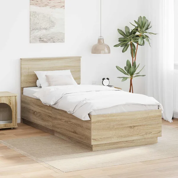 Cadre de lit Chêne Sonoma 100 x 200 cm Bois d'ingénierie