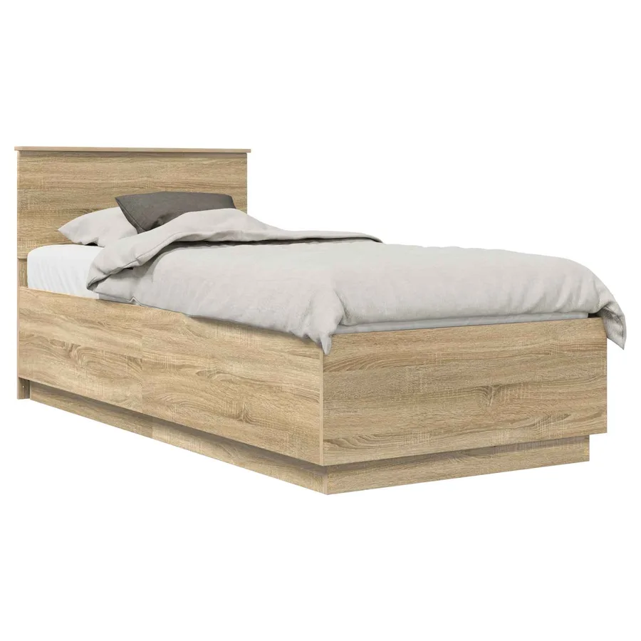 Cadre de lit Chêne Sonoma 100 x 200 cm Bois d'ingénierie - 3
