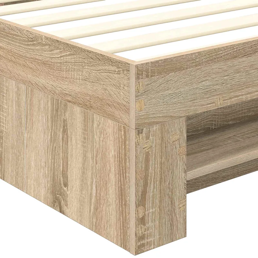 Cadre de lit Chêne Sonoma 100 x 200 m Bois d'ingénierie - 11