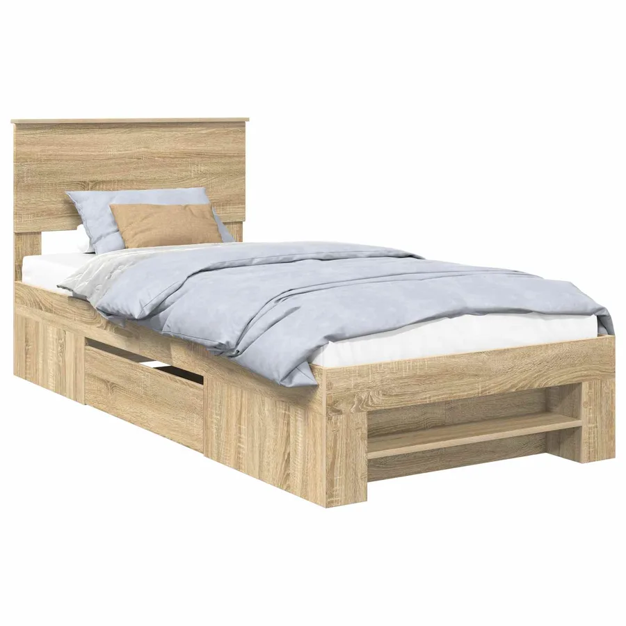 Cadre de lit Chêne Sonoma 100 x 200 m Bois d'ingénierie - 2