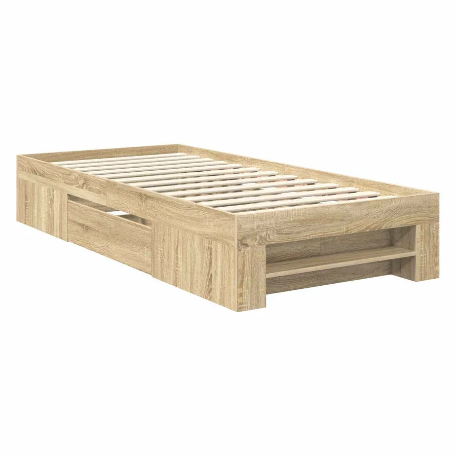 Cadre de lit Chêne Sonoma 100 x 200 m Bois d'ingénierie - 6