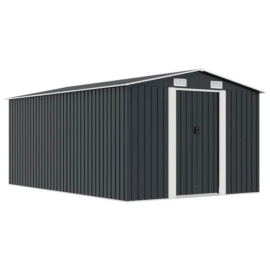 Abri de jardin 257x392x181 cm Métal Anthracite
