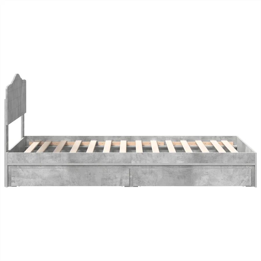 Lit de Rangement Gris béton 70 x 190 cm Bois d'ingénierie - 9