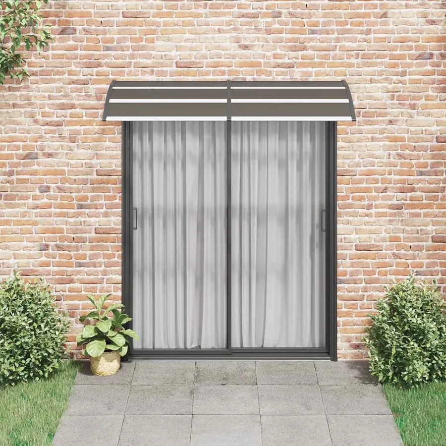 Auvent de porte Noir 200x75 cm PC - 3