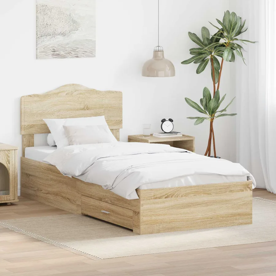 Cadre de lit Chêne Sonoma 70 x 190 cm Bois d'ingénierie