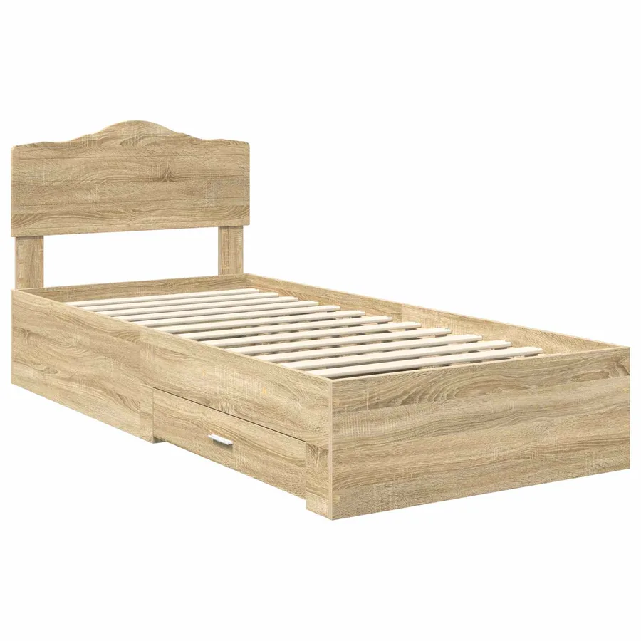 Cadre de lit Chêne Sonoma 70 x 190 cm Bois d'ingénierie - 4