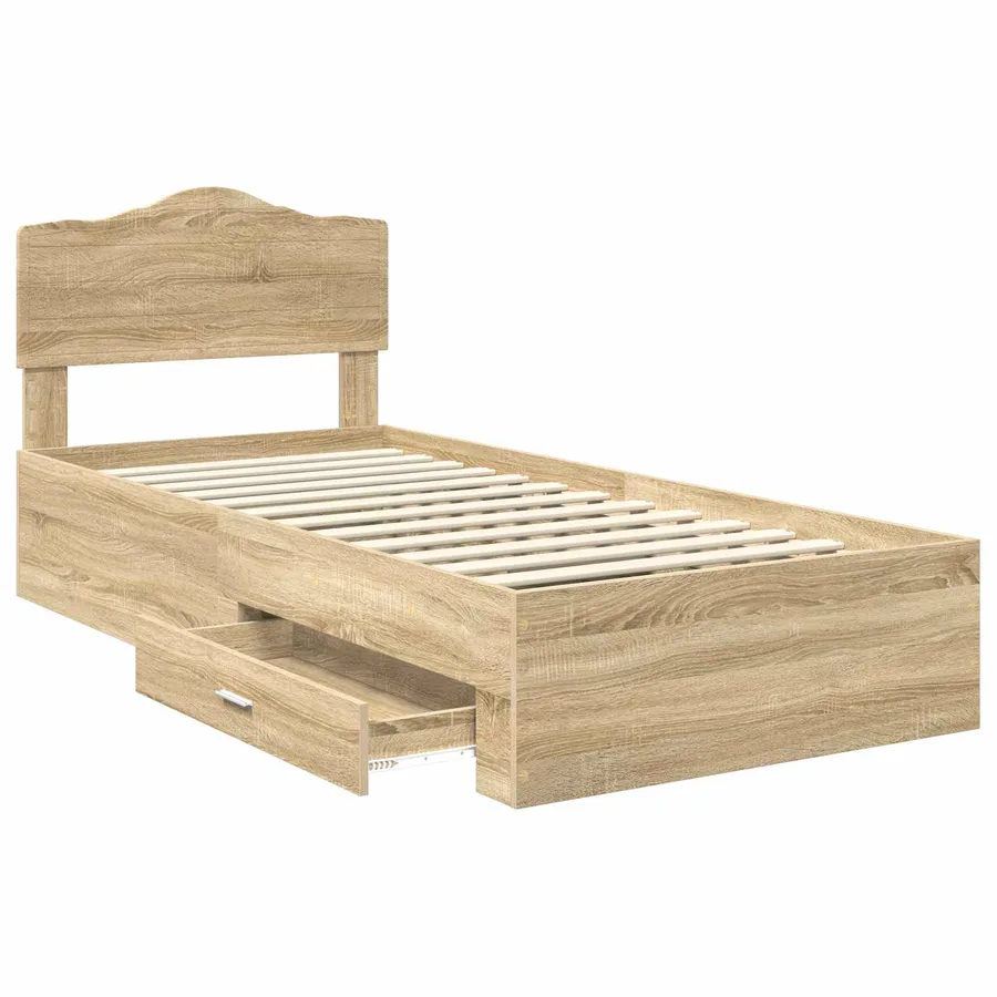 Cadre de lit Chêne Sonoma 70 x 190 cm Bois d'ingénierie - 5