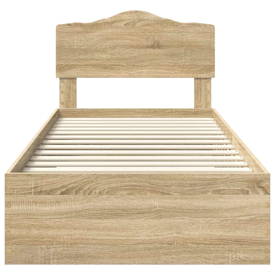 Cadre de lit Chêne Sonoma 70 x 190 cm Bois d'ingénierie - 7