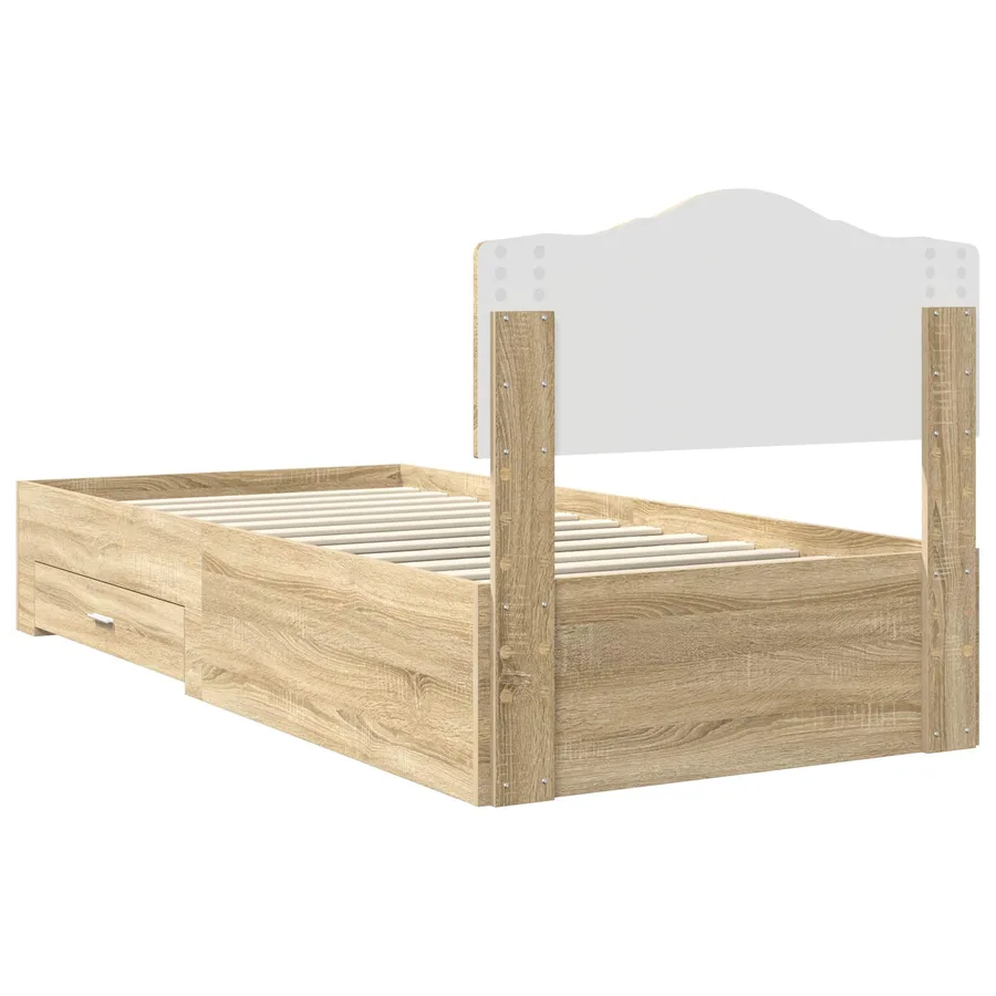 Cadre de lit Chêne Sonoma 70 x 190 cm Bois d'ingénierie - 9