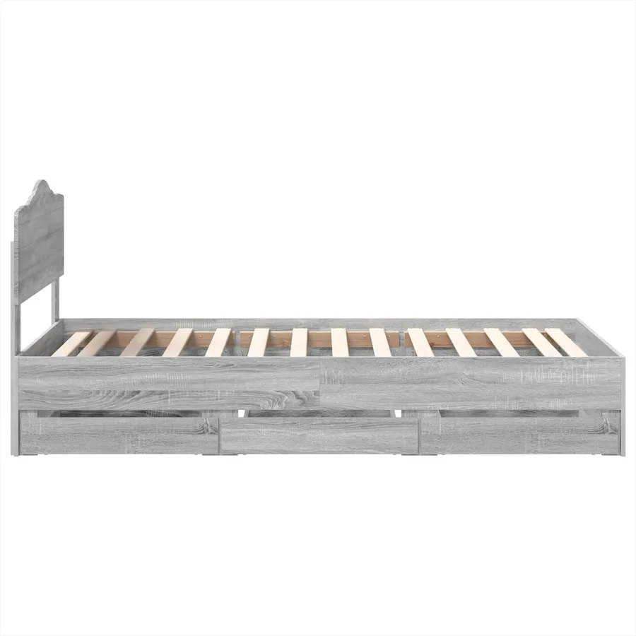 Cadre de lit Gris Sonoma 75 x 190 cm Bois Ingénierie - 9