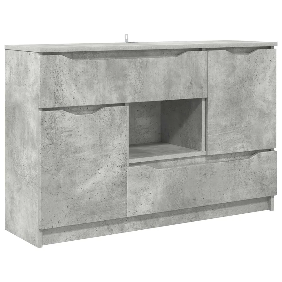 Buffet avec tiroir Gris béton 100 x 30 x 65,6 Bois d'ingénierie - 2