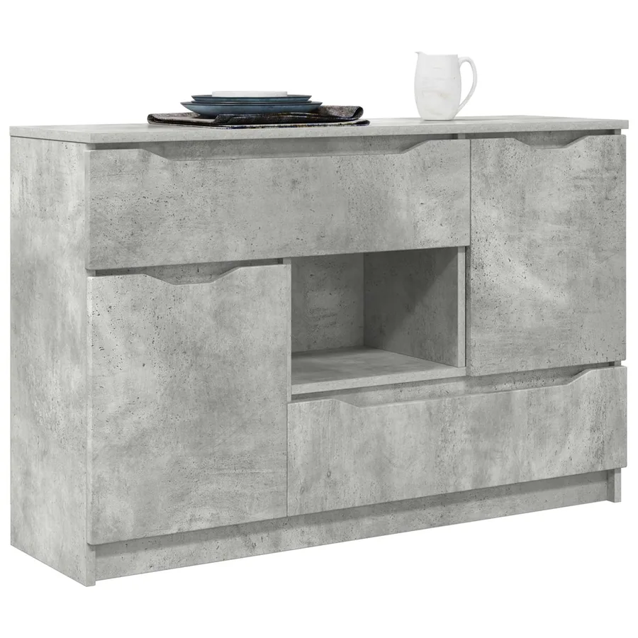 Buffet avec tiroir Gris béton 100 x 30 x 65,6 Bois d'ingénierie - 3