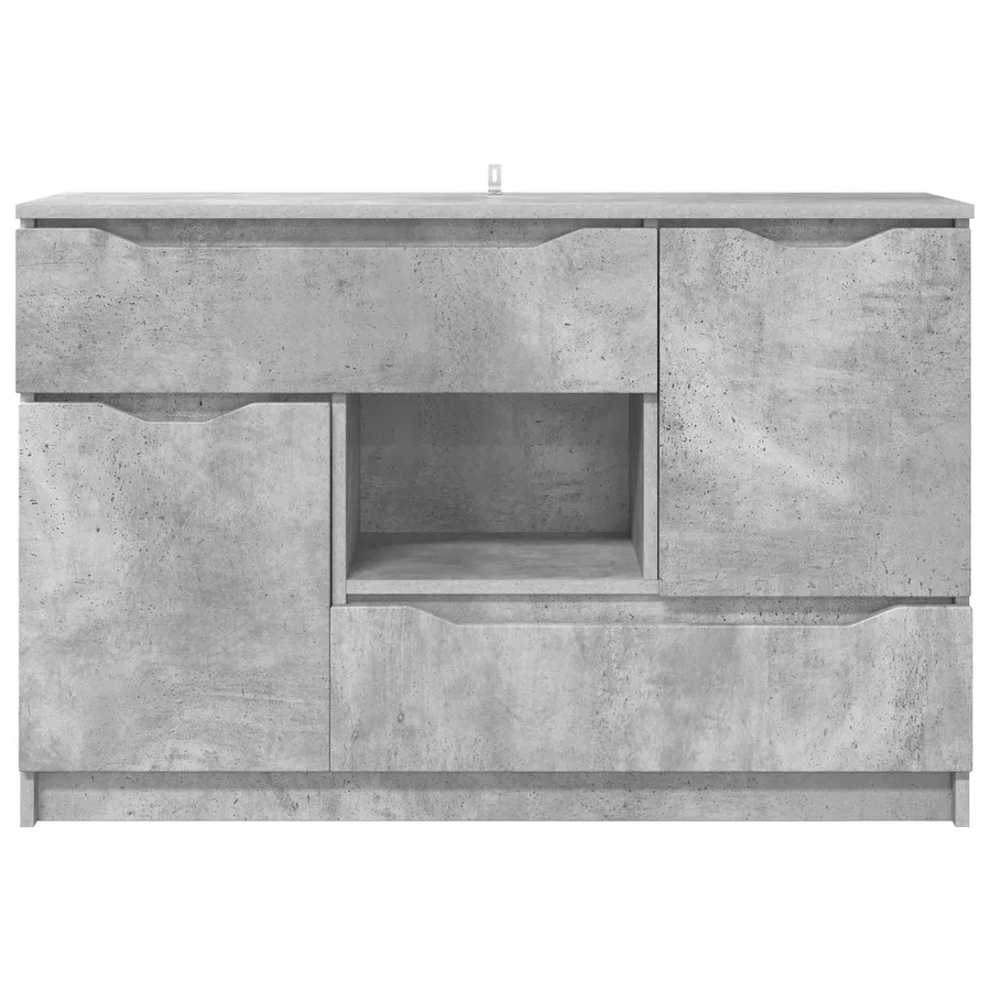 Buffet avec tiroir Gris béton 100 x 30 x 65,6 Bois d'ingénierie - 6