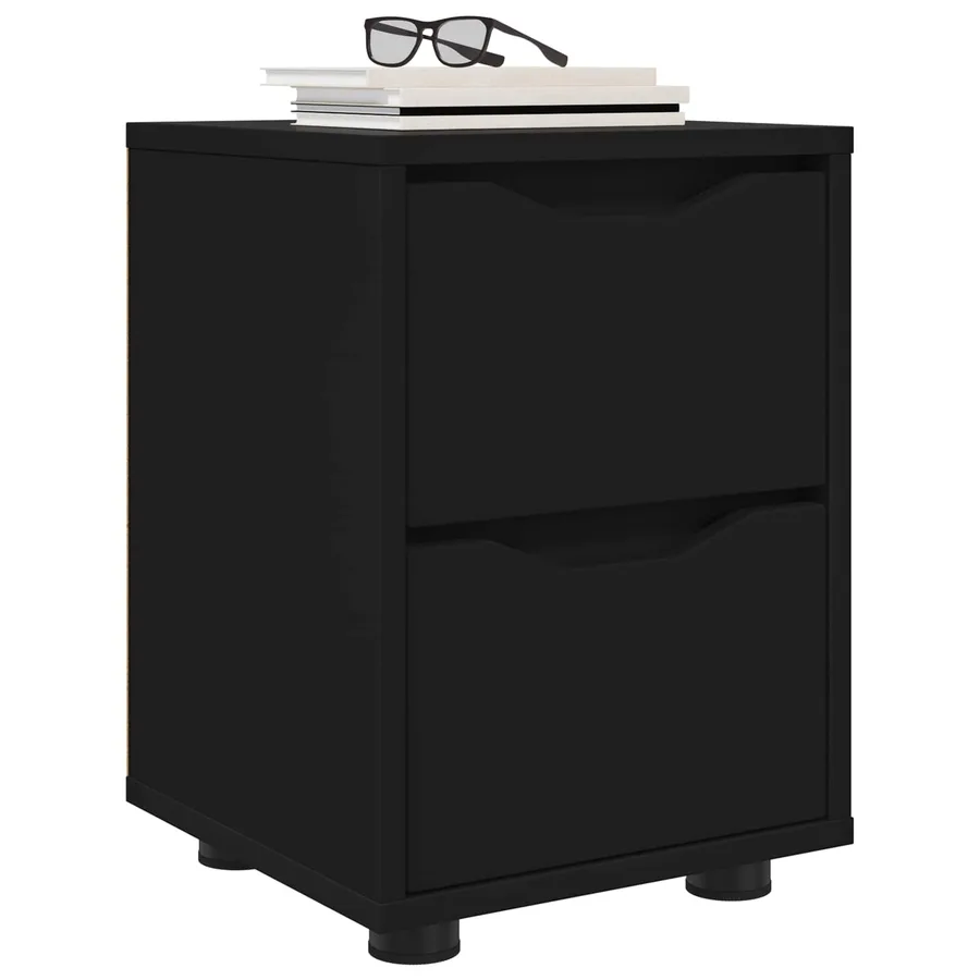 Tables de chevet 2 pcs Noir 30,5 x 30 x 43 cm Bois d'ingénierie - 3
