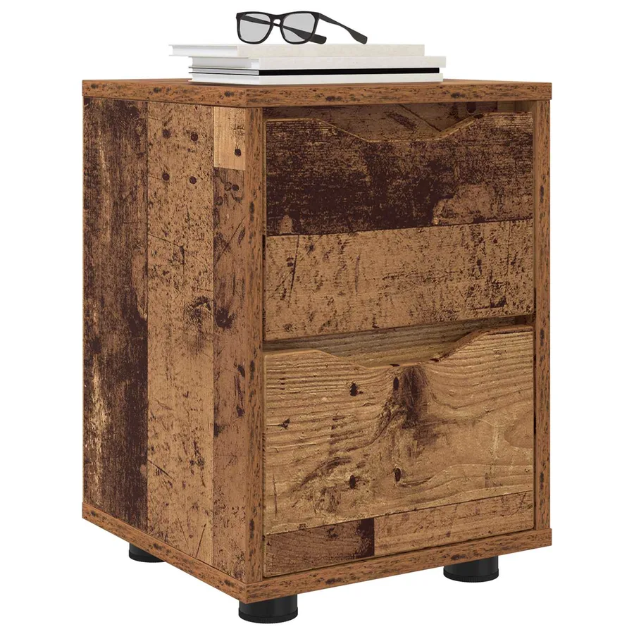 Tables de chevet 2 pcs Bois Ancien 30,5 x 30 x 43 cm - 3