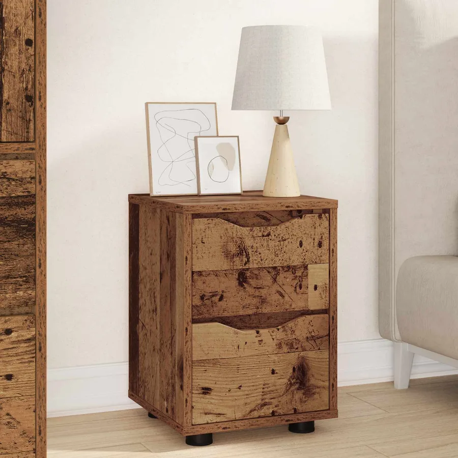 Tables de chevet 2 pcs Bois Ancien 30,5 x 30 x 43 cm - 4