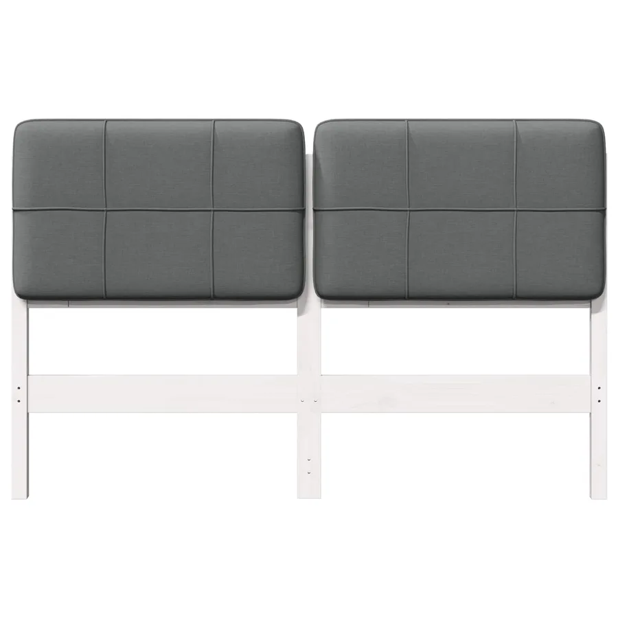 Tête de lit capitonnée Blanc et gris clair 120 cm Pin massif - 4