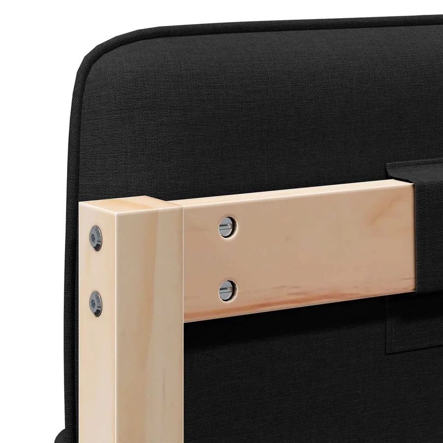 Tête de lit capitonnée Marron et Noir 120 cm Pin massif - 10