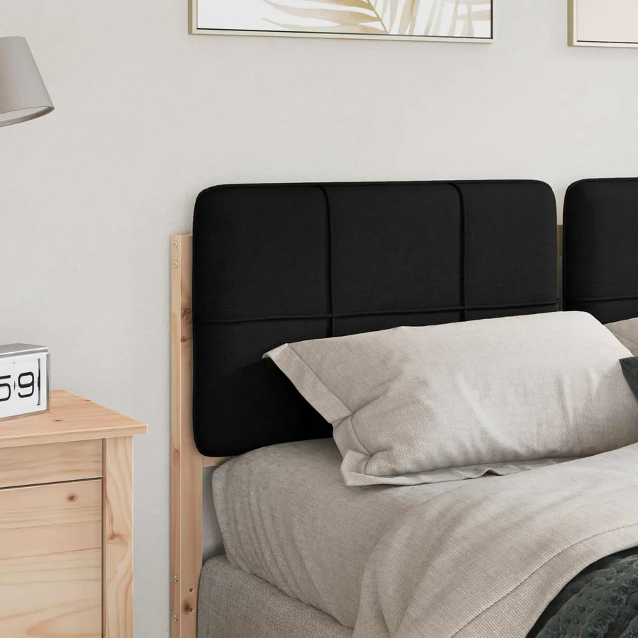 Tête de lit capitonnée Marron et Noir 120 cm Pin massif - 3
