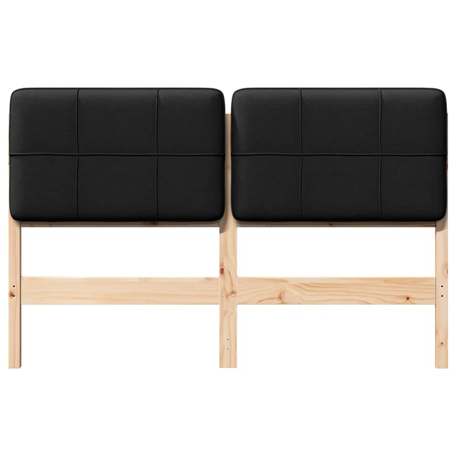 Tête de lit capitonnée Marron et Noir 120 cm Pin massif - 4