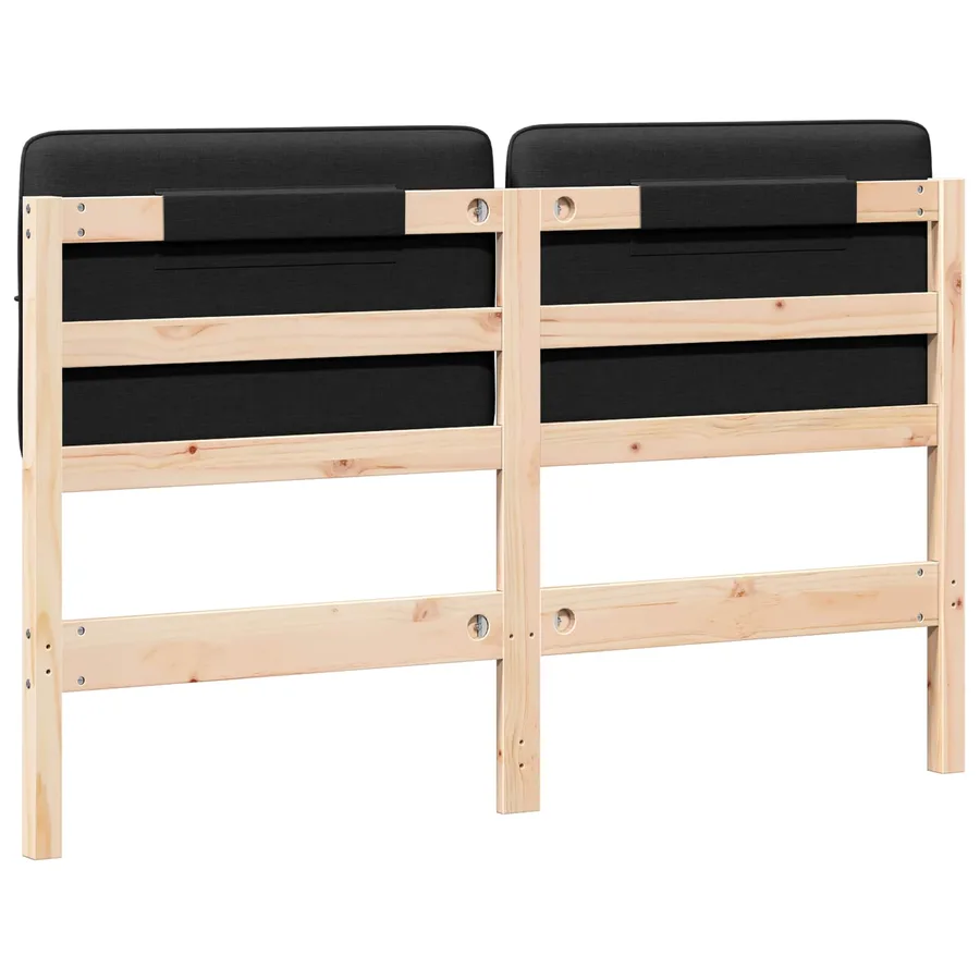 Tête de lit capitonnée Marron et Noir 120 cm Pin massif - 6