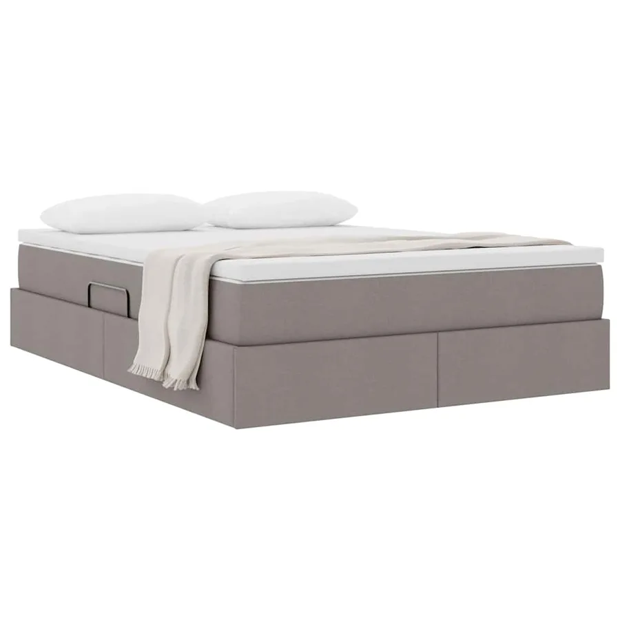 Lit avec rangement et matelas Taupe 140 x 200 cm Polyester - 3
