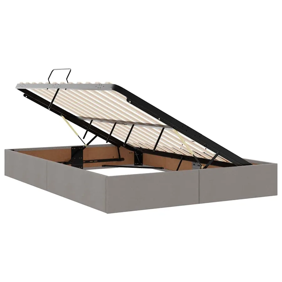 Lit avec rangement et matelas Taupe 140 x 200 cm Polyester - 6