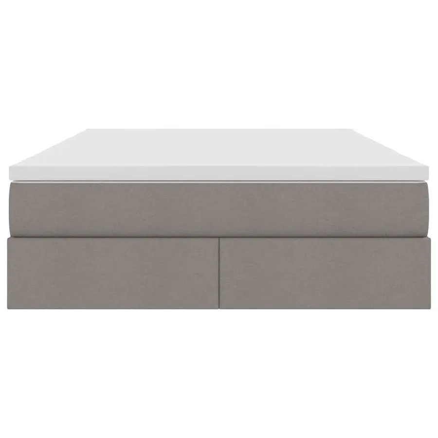 Lit avec rangement et matelas Taupe 140 x 200 cm Polyester - 7