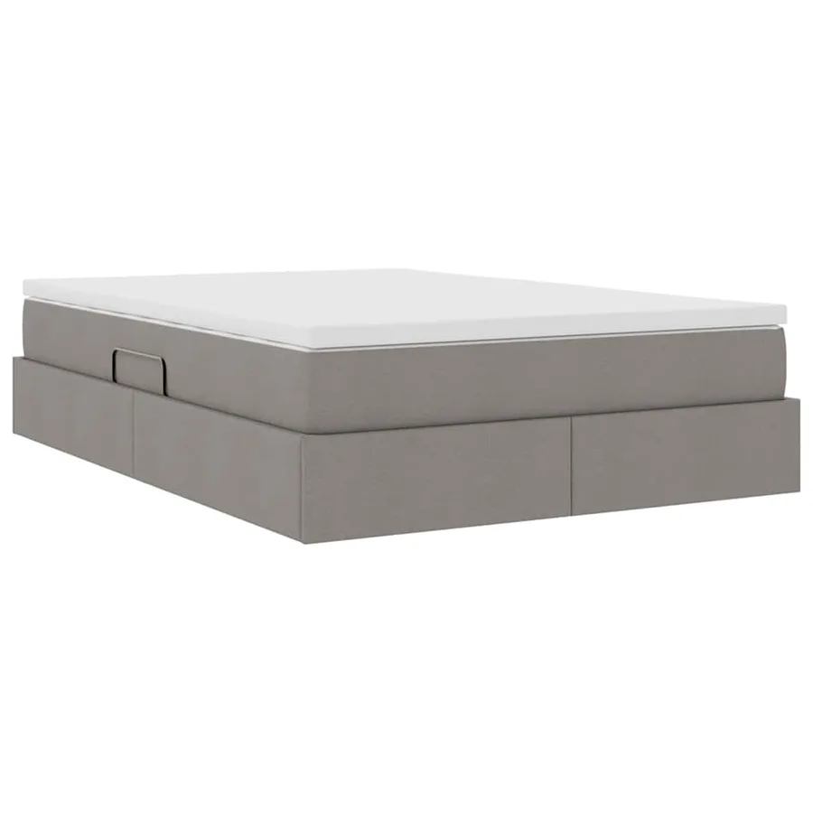 Lit avec rangement et matelas Taupe 140 x 200 cm Polyester - 8