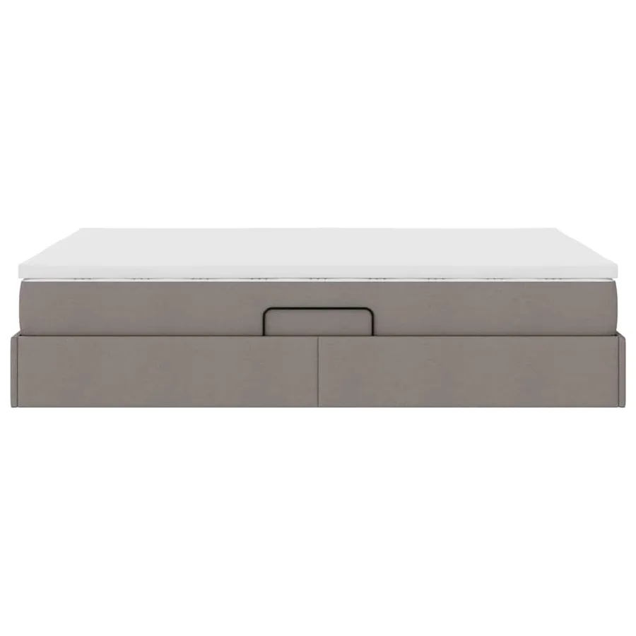 Lit avec rangement et matelas Taupe 140 x 200 cm Polyester - 9